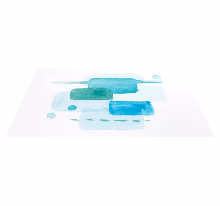 Tapete vinílico sala de estar blocos de cores aquáticas - TenStickers