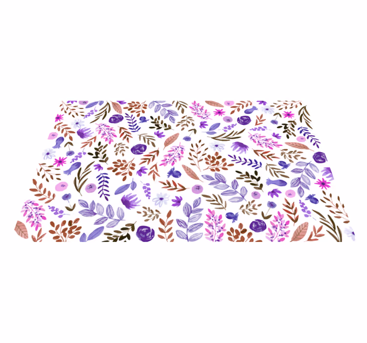 Tapete vinílico flores e plantas padrão da natureza - TenStickers
