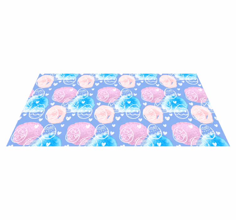 Rosa (tapete de vinil de criança de ovos de páscoa aquarela azul - TenStickers