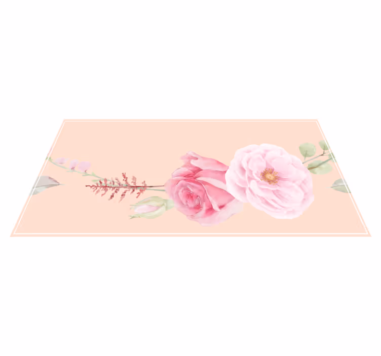 Tapete vinílico flores e plantas botânica rosa blush - TenStickers