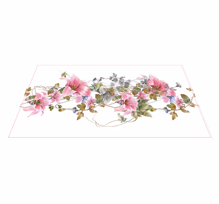 Tapete vinílico natureza padrão de videira floral - TenStickers