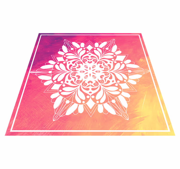 Tapete vinílico de mandala arranjo botânico elaborado - TenStickers