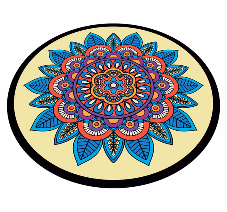 Tapete vinílico de mandala motivo circular colorido - TenStickers