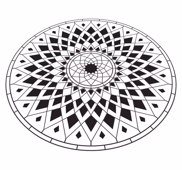 Tapete vinílico de mandala motivo preto complexo - TenStickers