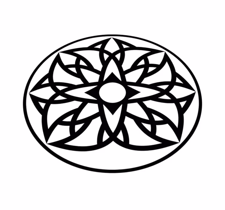 Tapete vinílico de mandala design em preto e branco - TenStickers
