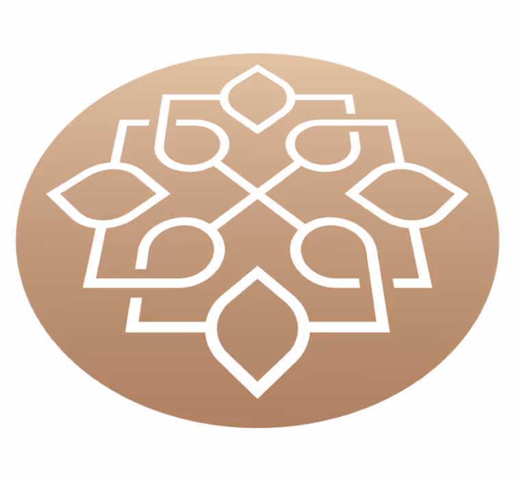 Tapete vinílico de mandala motivo marrom e branco - TenStickers