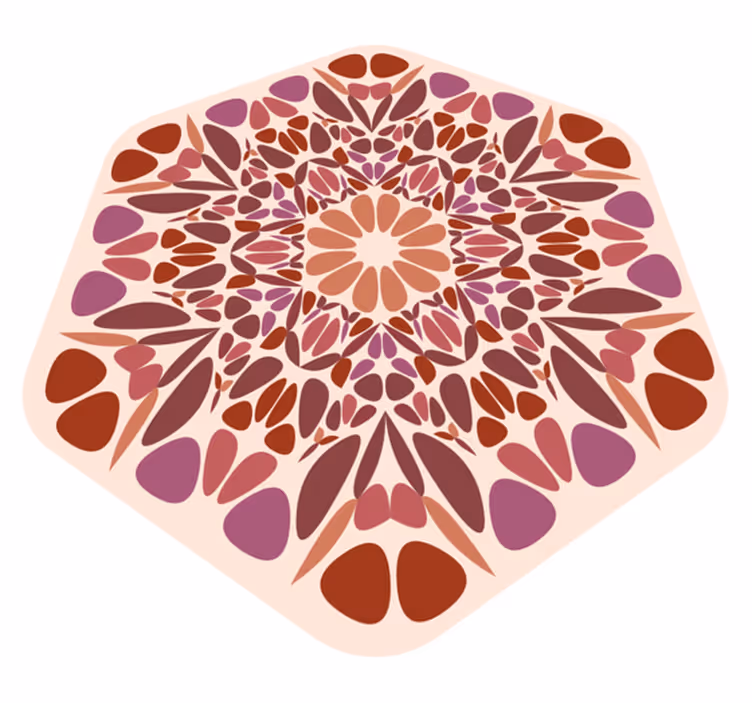 Tapete vinílico de mandala elemento floral vivo - TenStickers