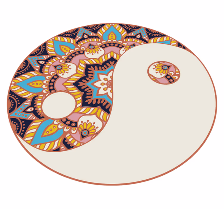 Tapete vinílico de mandala motivo yin yang - TenStickers