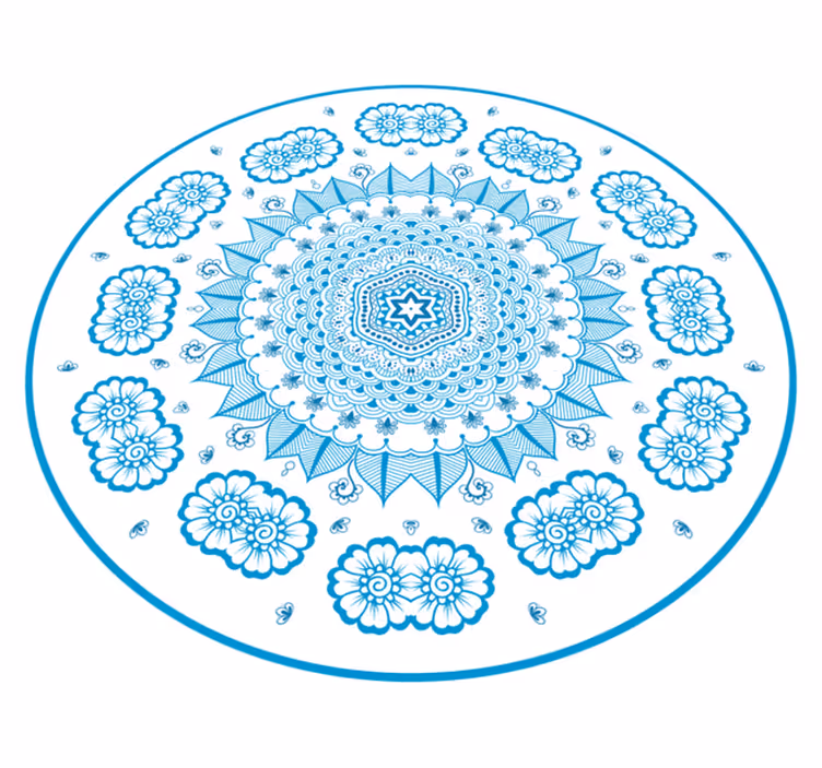 Tapete vinílico de mandala inspiração floral intrincada - TenStickers