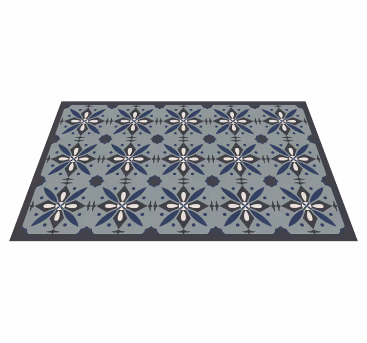 Tapete vinílico azulejos motivo botânico cinza - TenStickers