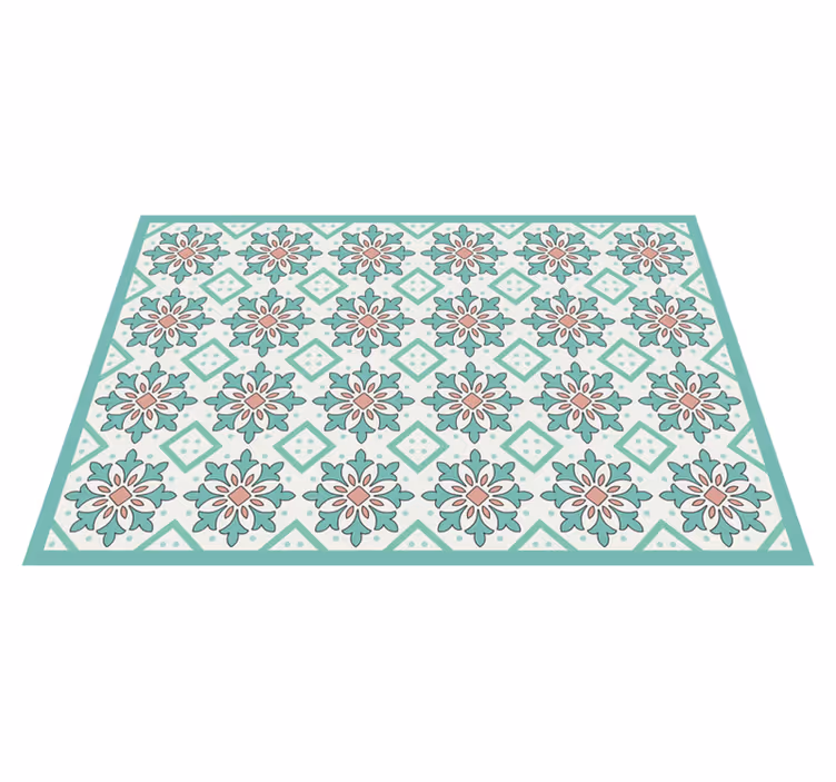 Tapete vinílico azulejos conceito de mosaico floral - TenStickers