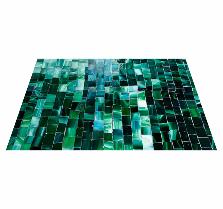 Tapete vinílico mosaico azulejos verdes de vitral - TenStickers