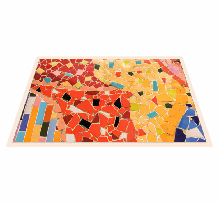 Tapete vinílico mosaico arranjo de azulejos vibrantes - TenStickers