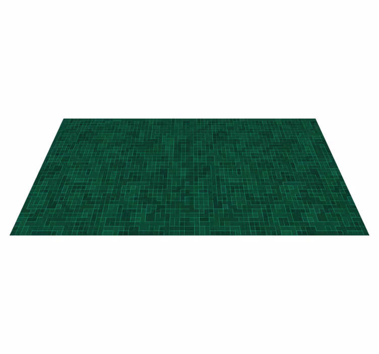 Tapete vinílico geométricas padrão de grade verde - TenStickers