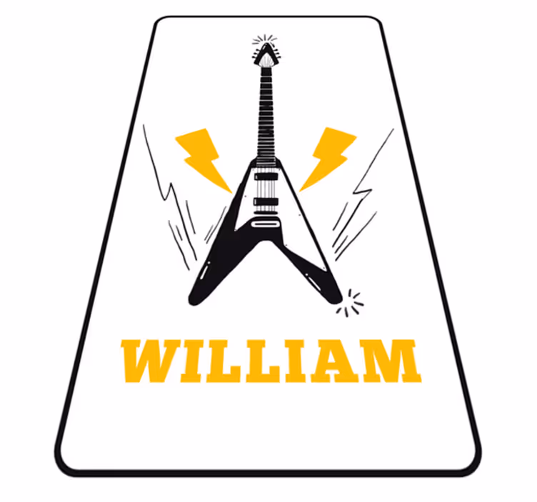 Tapete vinílico com nome arte da guitarra elétrica - TenStickers