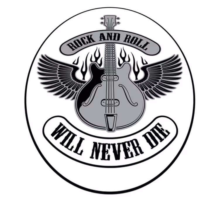 Tapete vinílico com nome o rock and roll nunca morrerá - TenStickers