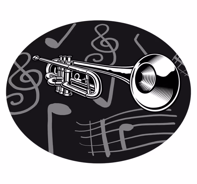 Tapete vinílico redondo tema de instrumento musical - TenStickers