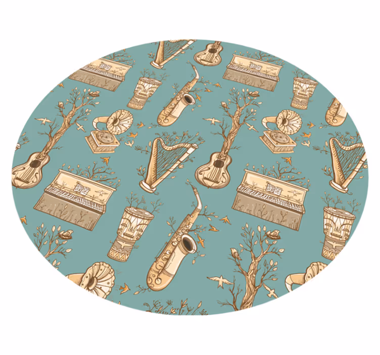 Tapete em vinil infantil instrumentos musicais harmonia - TenStickers
