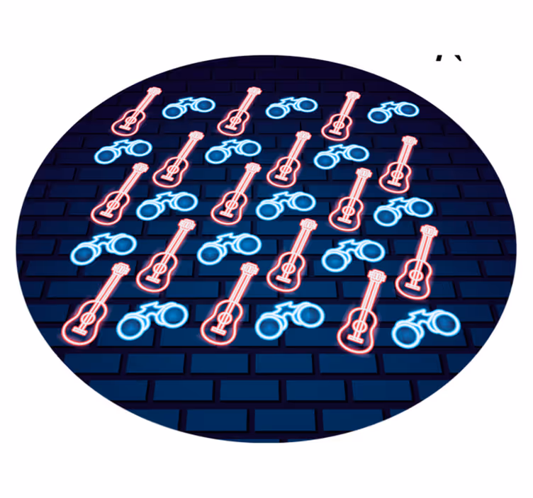 Tapete vinílico juvenil padrões musicais de neon - TenStickers