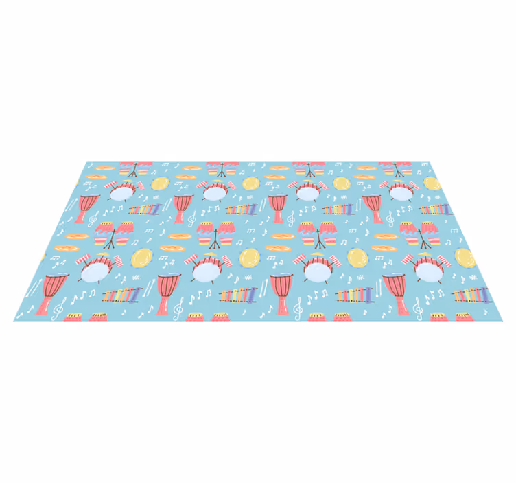 Tapete em vinil infantil instrumentos musicais divertidos - TenStickers