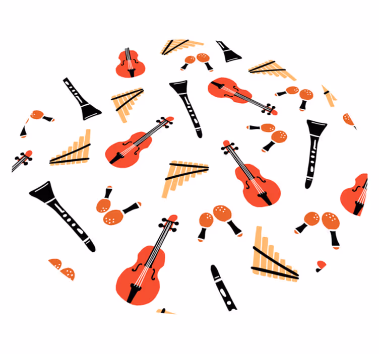Tapete em vinil infantil conceito de instrumento musical - TenStickers