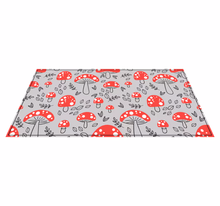 Tapete vinílico natureza padrão de cogumelo vermelho - TenStickers