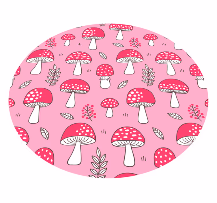 Tapete vinílico cozinha ilustração encantadora de cogumelo - TenStickers