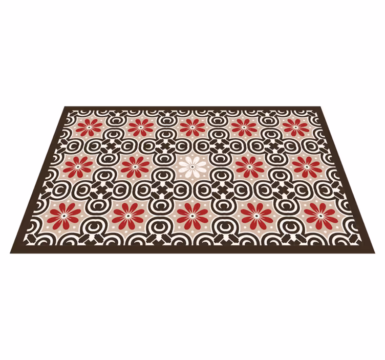 Tapete vinílico azulejos padrões circulares florais - TenStickers