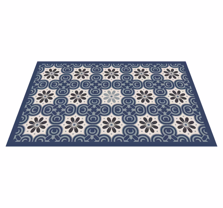 Tapete vinílico azulejos composição floral elegante - TenStickers