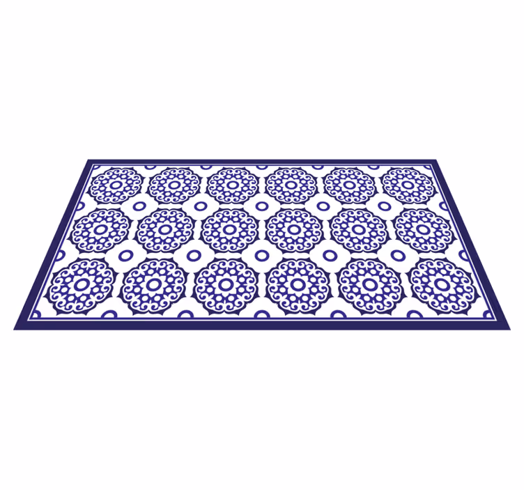 Tapete vinílico azulejos padrões azuis ornamentados - TenStickers