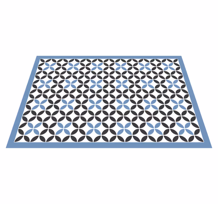 Tapete vinílico geométricas padrão circular azul - TenStickers