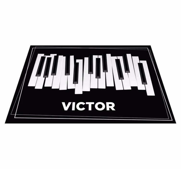 Tapete vinílico com nome teclado de piano personalizado - TenStickers