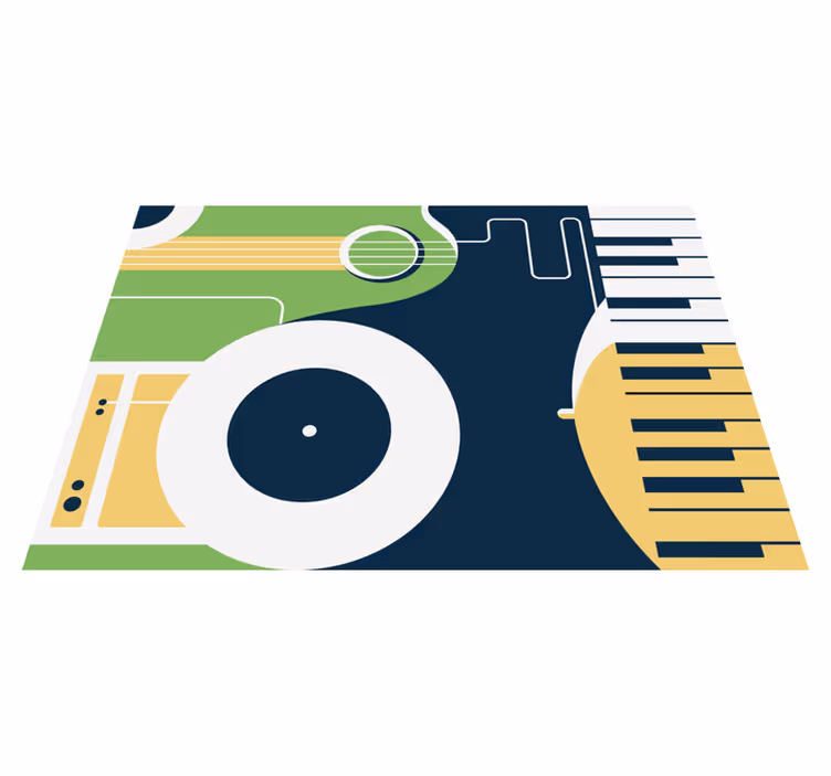 Tapete vinílico retangular motivo de instrumento musical - TenStickers
