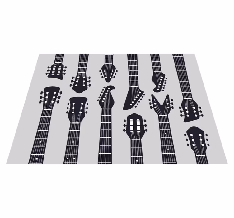 Tapete vinílico sala de estar silhuetas de guitarra - TenStickers