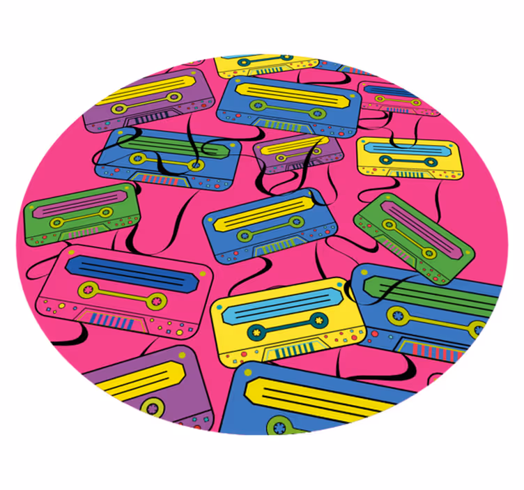 Tapete em vinil infantil fitas cassete vivas - TenStickers