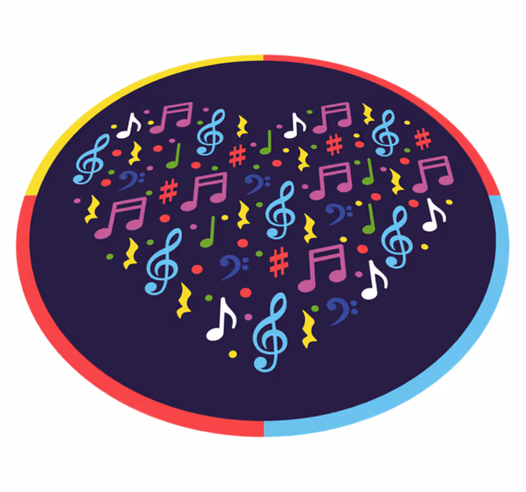 Tapete vinílico juvenil nota musical coração - TenStickers