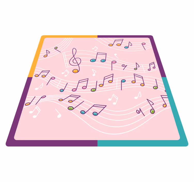 Tapete vinílico juvenil tema de notas melódicas - TenStickers