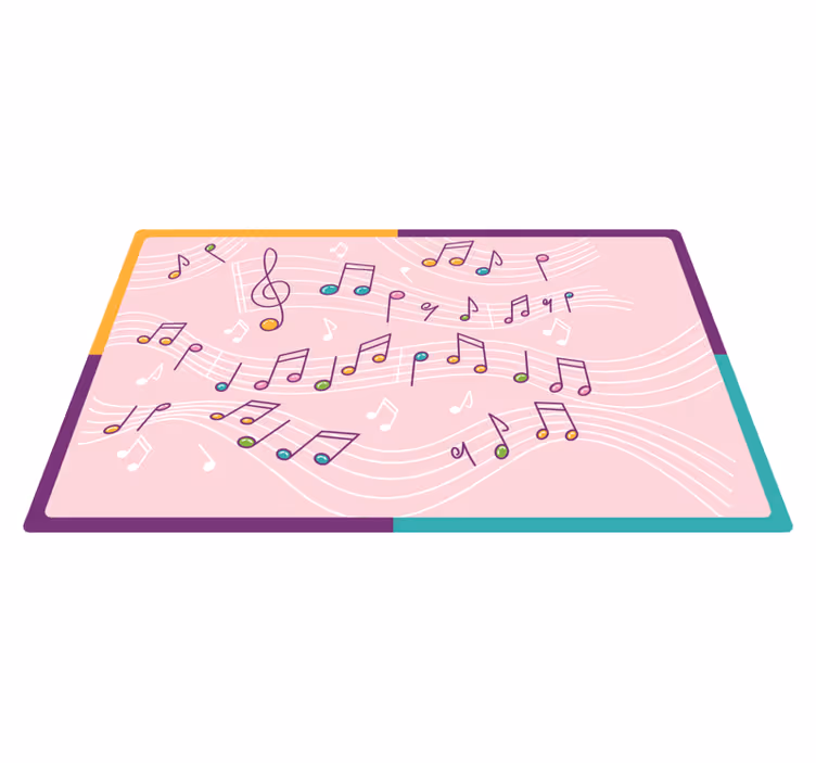 Tapete vinílico juvenil fluxo de notas melódicas - TenStickers