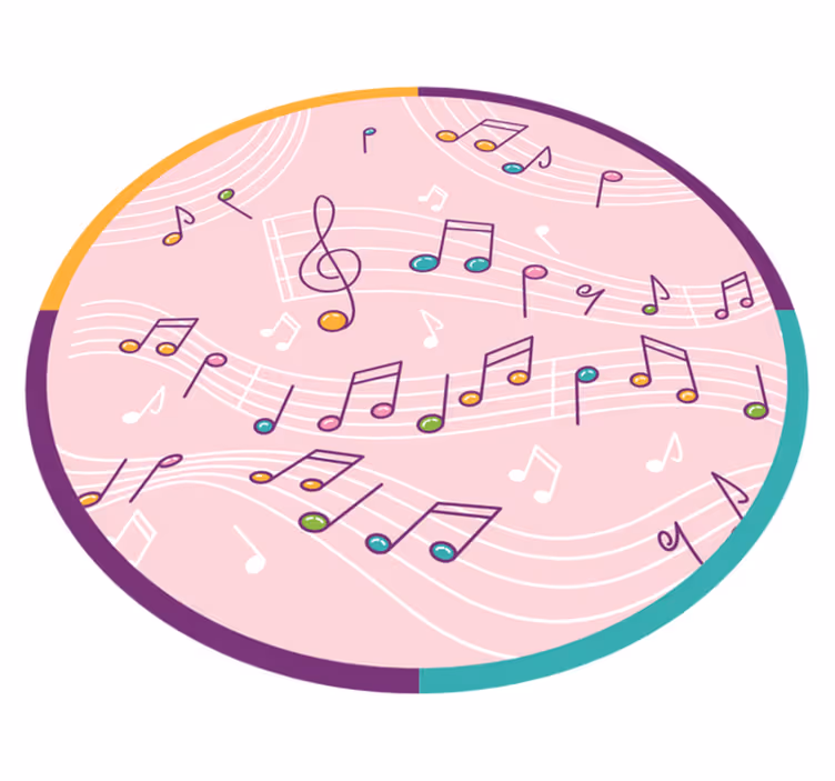 Tapete vinílico juvenil motivo de notas musicais - TenStickers