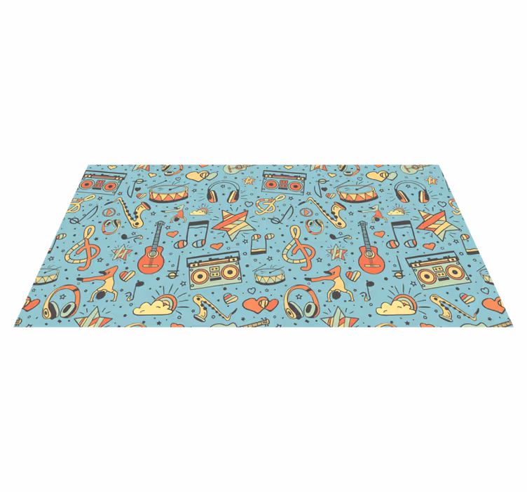 Tapete em vinil infantil tema musical - TenStickers