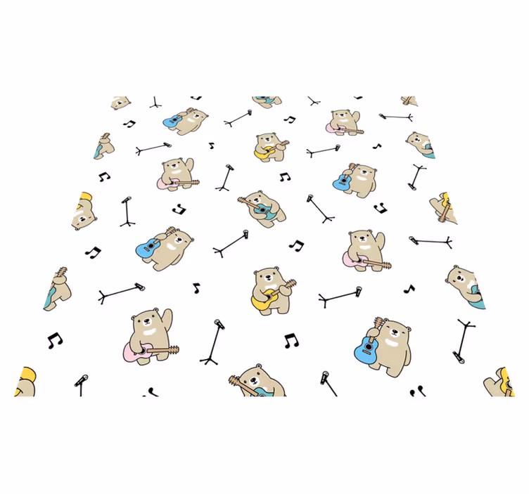 Tapete vinílico para bebés padrão de ursos musicais - TenStickers
