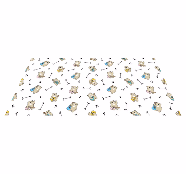 Tapete vinílico para bebés tema musical de ursos - TenStickers