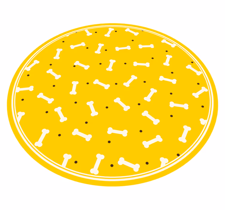 Tapete vinílico de animais padrão de osso amarelo - TenStickers