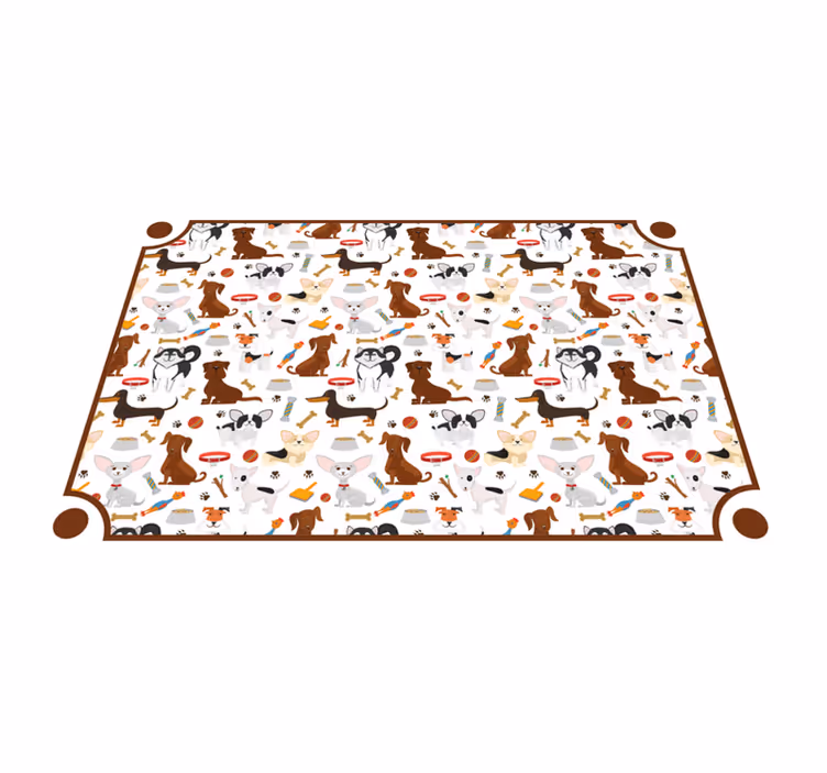 Tapete vinílico de animais companheiros caninos fofos - TenStickers