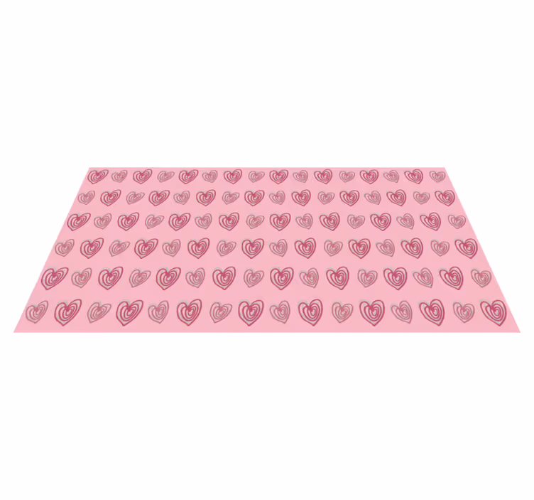Tapete em vinil infantil com estampa rosa de corações - TenStickers