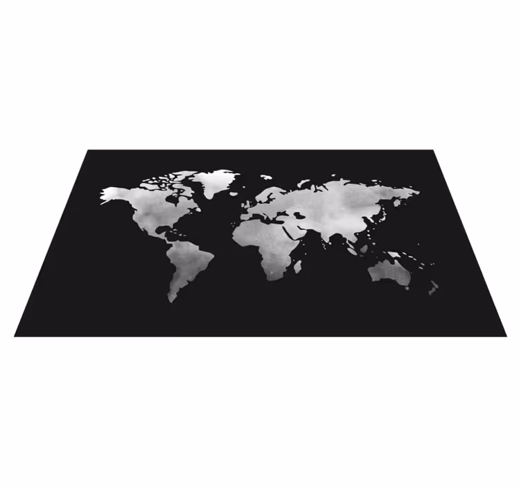 Tapete vinílico de mapa mundial efeito metálico cinza - TenStickers