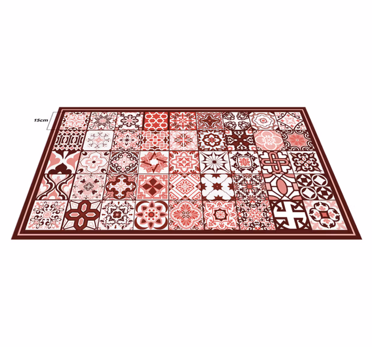 Tapete vinílico azulejos padrão de mosaico vermelho - TenStickers