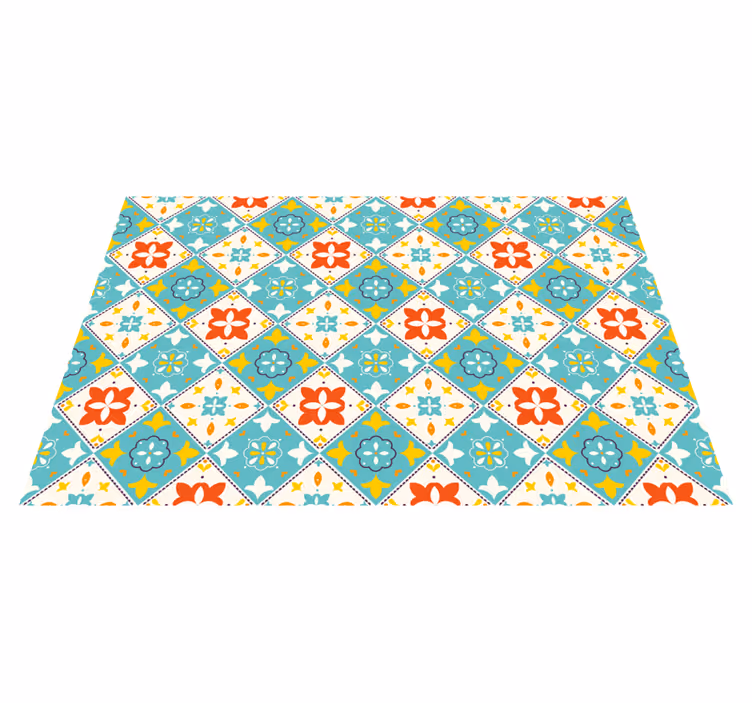 Piso de azulejos em estilo vintage colorido para banheiro - TenStickers