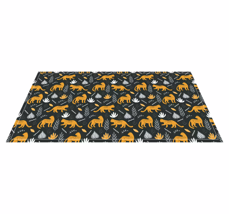 Tapete vinílico de animais folhas com padrão de leopardo - TenStickers
