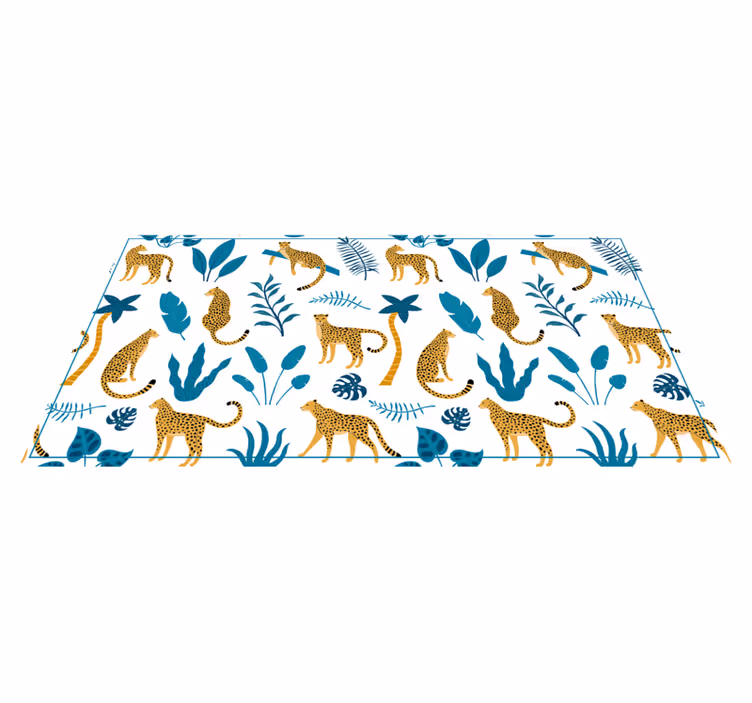 Tapete vinílico para bebés padrão de leopardo tropical - TenStickers